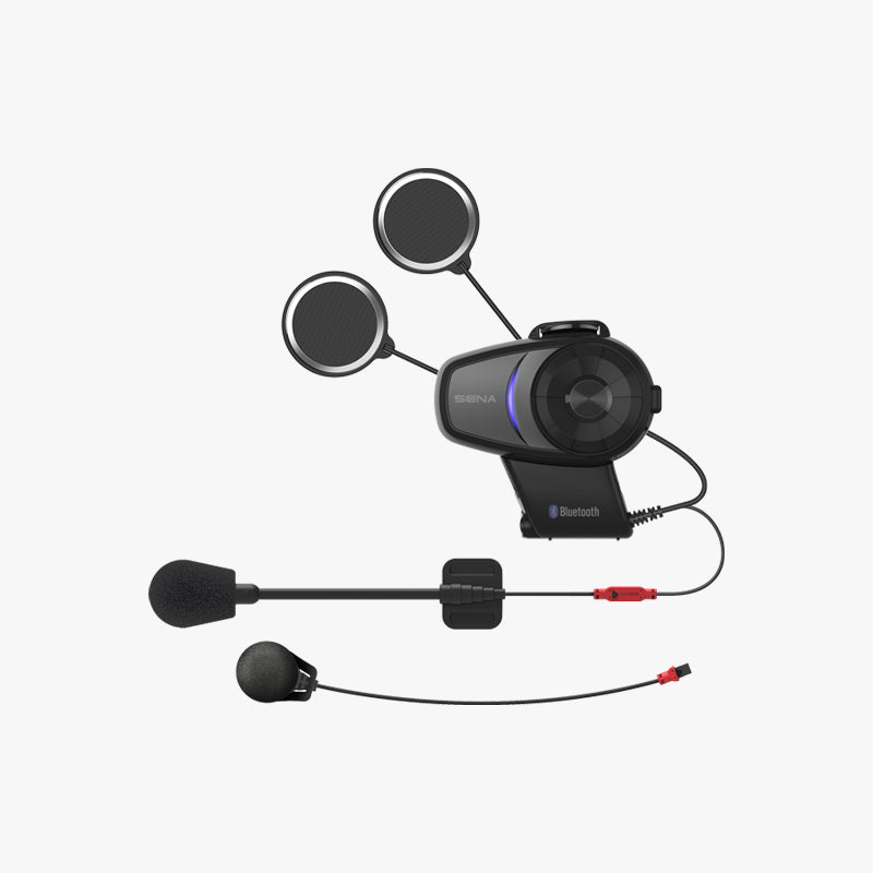 10S Motorcycle Bluetooth Communication System + Clamp Kit Bundle