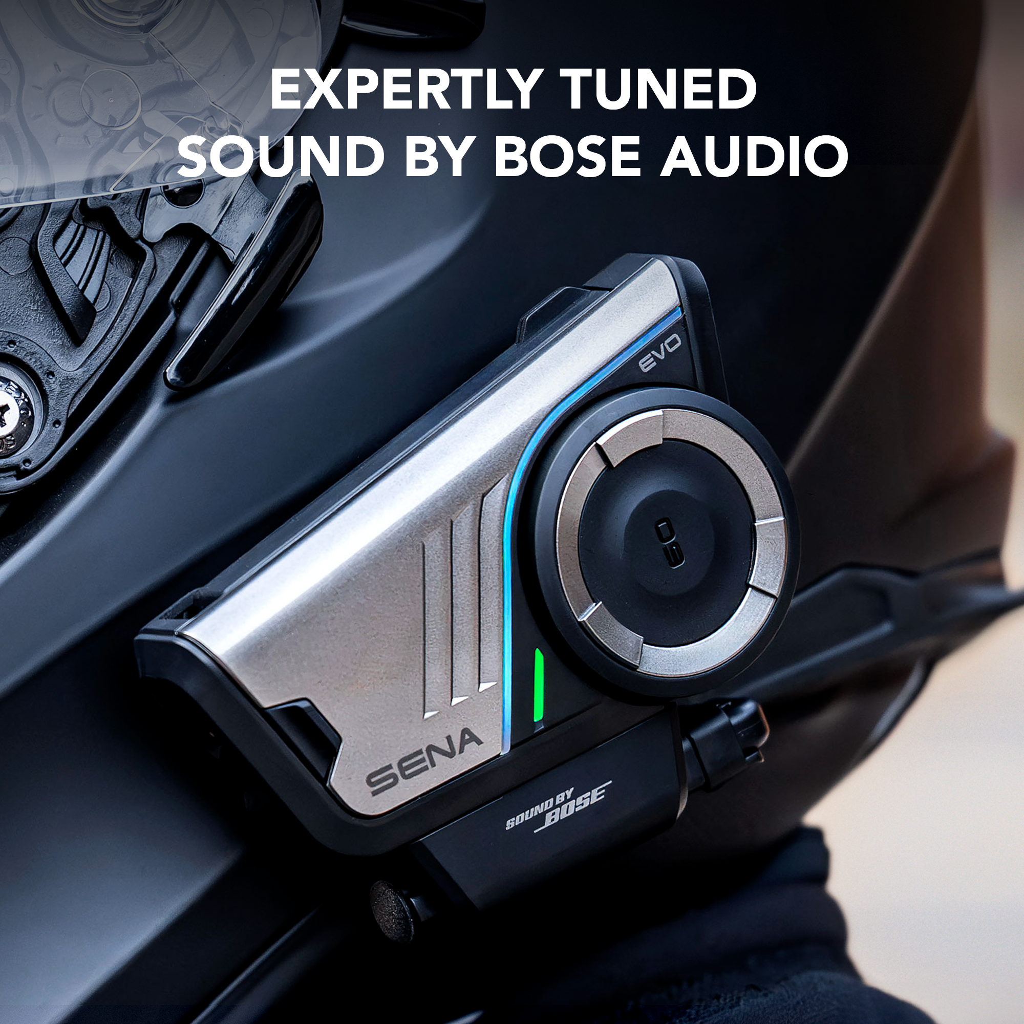 60S EVO Motorcycle Communication Headset with Sound by Bose, WAVE, Mesh, and Bluetooth Intercom