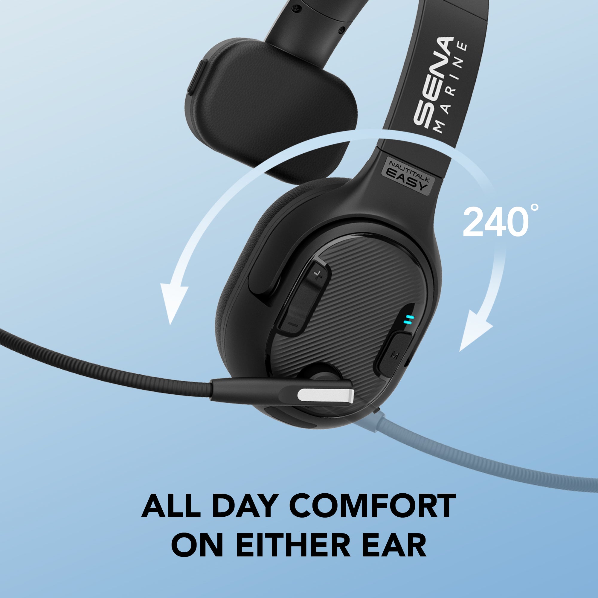 Nautitalk EASY Casque de communication monaural à maillage pour oreille