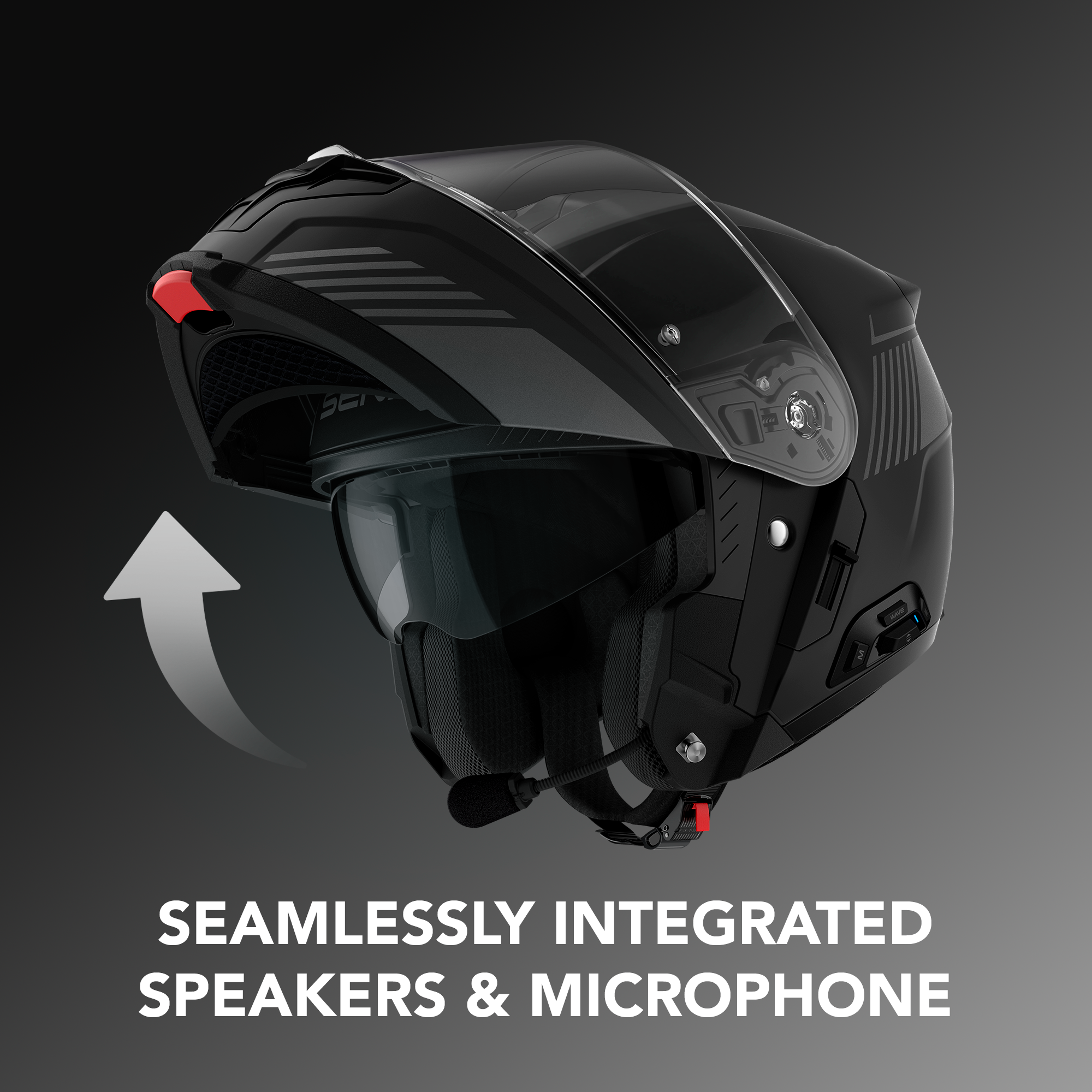 SPECTER Casco Modular Inteligente de Comunicación para Motocicleta con Intercomunicador Mesh